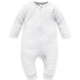PINOKIO Overal na zips bez nožičiek Lovely Day uni biela bavlna veľ.68