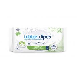 WATERWIPES Obrúsky vlhčené Hydrating clean with aloe vera 3in1 60 ks 