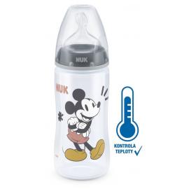 NUK FC+ fľaša Mickey s kontrolou teploty, 300 ml - šedá