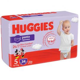 HUGGIES® Nohavičky plienkové Little Movers Pants 5 (12-17 kg), 34 ks