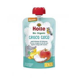 HOLLE Croco Coco Bio ovocné pyré jablko, mango, kokos, 100 g (8 m+)