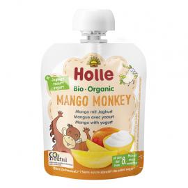 HOLLE BIO Mango monkey - detské ovocné pyré s jogurtom 85 g