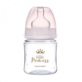 CANPOL BABIES Fľaša so širokým hrdlom Royal Baby 120 ml ružová