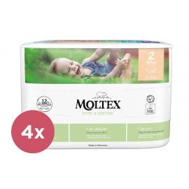 4x MOLTEX Pure & Nature Plienky jednorazové 2 Mini (3-6 kg) 38 ks - ECONOMY PACK