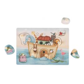 LITTLE DUTCH Puzzle skladacie so zvukom Noemova archa