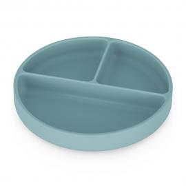 PETITE&MARS Tanierik silikónový deliaci okrúhly Take&Match Frosted Sky 6m+
