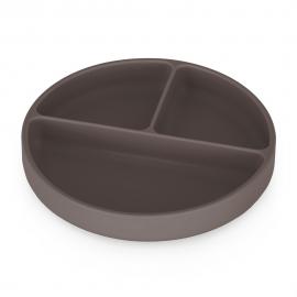 PETITE&MARS Tanierik silikónový deliaci okrúhly Take&Match Bitter Cocoa 6m+