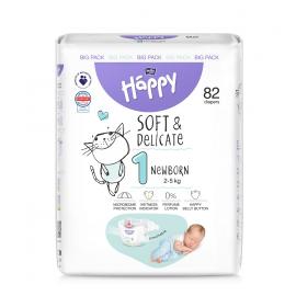 BELLA HAPPY Baby Plienky jednorazové New Born 2-5 kg Big Pack 82 ks