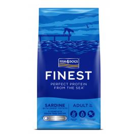 FISH4DOGS Granule veľké pre dospelých psov Finest sardínka so sladkými zemiakmi 12kg,1+