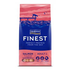 FISH4DOGS Granule malé pre dospelých psov Finest losos so zemiakmi 12kg, 1+