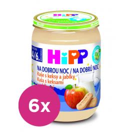 6x HiPP BIO Kaša na dobrú noc s keksami a jablkami 190 g