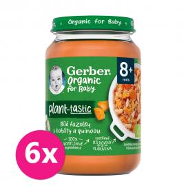 6x GERBER Organic 100% rastlinný príkrm biele fazuľky s batátmi a quinoou 190 g