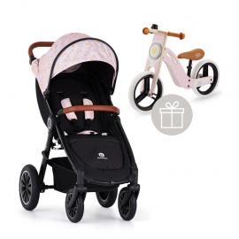 PETITE&MARS Kočík Street+ Air Oak + Strieška Limited 100 Kingdom + odrážadlo Uniq Pink