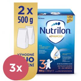 3x NUTRILON Mlieko batoľacie 3 Advanced 1 kg, 12+