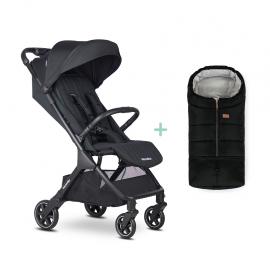 EASYWALKER Kočík športový Jackey2 Midnight Black + PETITE&MARS fusak Jibot
