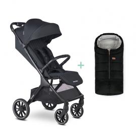 EASYWALKER Kočík športový Jackey2 XL Midnight Black + PETITE&MARS fusak Jibot