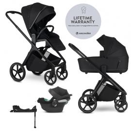 EASYWALKER Kočík kombinovaný Zoey Pure Black + CBX By CYBEX Aton B2 i-Size + základňa