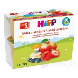HiPP Príkrm BIO 100% Ovocie Jablká s jahodami