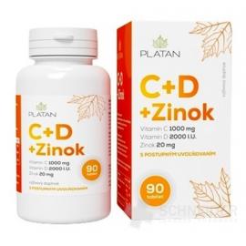 PLATAN Vitamín C+D+ZINOK 90ks