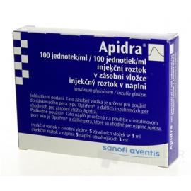 Apidra 100 jednotiek/ml inj. roztok v náplni