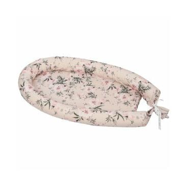 YOSOY Hniezdo pre bábätko zo 100% bambusu, 30x65 cm, FLOWERS ON THE BEIGE