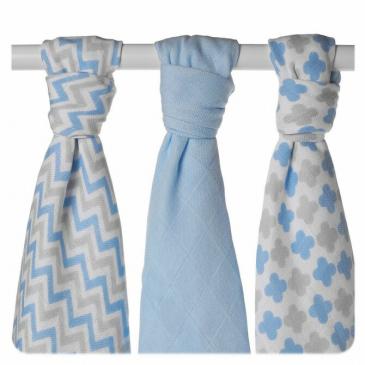 XKKO BMB Bambusová plienka Scandinavian Baby Blue, 70x70, MIX 3ks