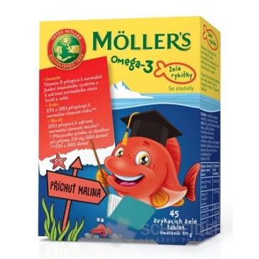 Möller's Omega-3 Želé rybičky Malina 45 tbl. CZE+SLO