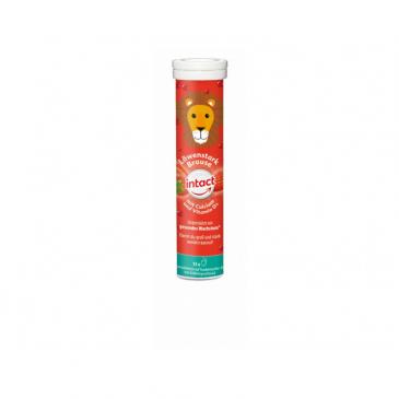 Intact Silny lev s kalciom a vit. D3 sumive tbl jahoda 15ks