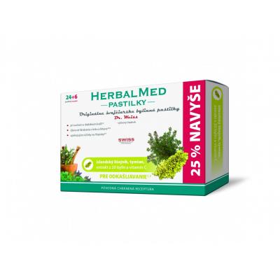 HerbalMed pastilky – isl.lišajník,tymian,extrakt z 20 bylín a vit.C 24+6 past.