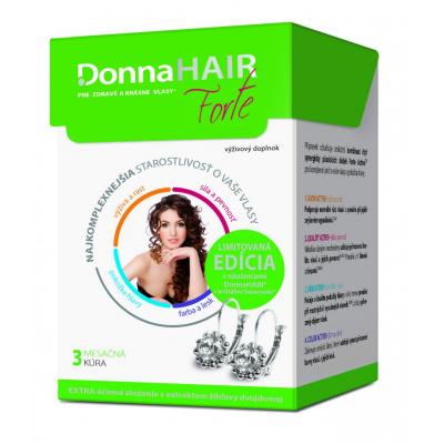 Donna Hair Forte 3 mesačná kúra 90 tob. + náušnice SWAROWSKI