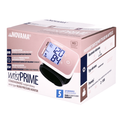 NOVAMA WRIST PRIME Pink zápästný tlakomer s detekciou arytmie a protokolom ESH NOVAMA WRIST PRIME Pink zápästný tlakomer s detekciou arytmie a protokolom ESH