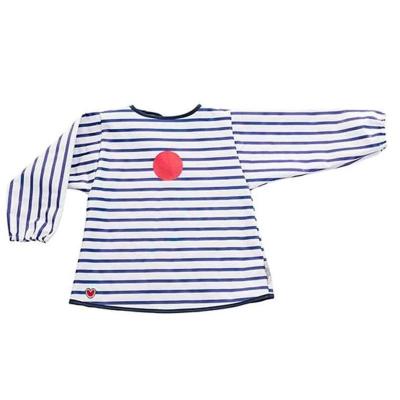 Baby to love BabyToLove Nepremokavý podbradník s rukávmi/ zástera na kŕmenie a tvorenie, Modré pruhy