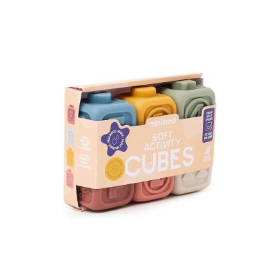 Miniland - zabawki edukacyjne Miniland Mäkké senzorické kocky pre bábätká (sada)