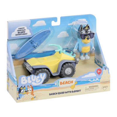 Bluey BLUEY Bandit with Beach Quad, Figúrka s príslušenstvom