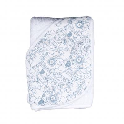 XKKO BMB Bambusová froté osuška s kapucňou, 90x90 - Safari W/Mountain Spring