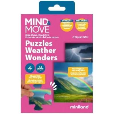 Miniland - zabawki edukacyjne Miniland Vzdelávacie puzzle Zázraky počasia Mind&amp;Move – Spoznávanie prírody