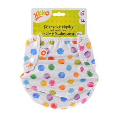 XKKO - Dojčenské plavky, jednoveľkostné, Watercolour Polka Dots