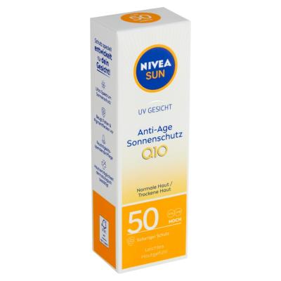 NIVEA Sun Pleťový krém na opaľovanie proti vráskam Q10 OF 50, 50 ml