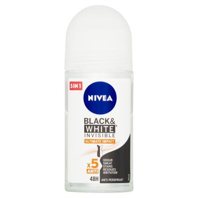 NIVEA Black &amp; White Invisible Ultimate Impact Guľôčkový antiperspirant, 50 ml