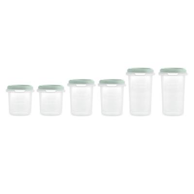 Miniland Dolce Hermeticky uzatvárateľné nádoby na potraviny, 6 ks, mätové