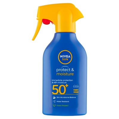 NIVEA Sun Protect &amp; Moisture Hydratačný sprej na opaľovanie OF 50+, 270 ml