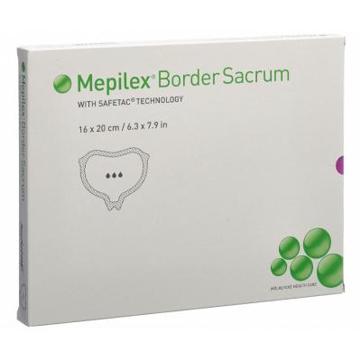 MOLNLYCKE Mepilex Border Sacrum 16 x 20 Obväz na použitie okolo krížovej kosti, 5ks