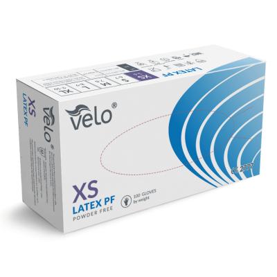 VELO Bezpúdrové latexové rukavice, veľ. XS, 100 ks