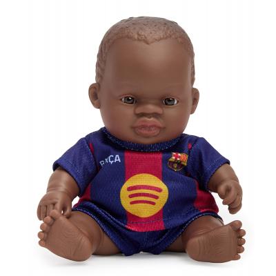 Miniland - Barcelona & Real Miniland Realistická bábika FC Barcelona – Chlapček (Afričan), 21 cm