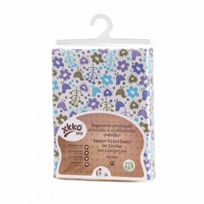 XKKO BMB Plachta s gumou do postieľky 120x60 - Flowers&amp;Birds For Boys