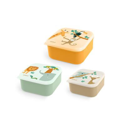 Miniland - Back to school Miniland Sada 3 nádob na jedlo - Džungľa