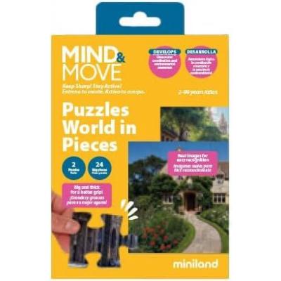 Miniland - zabawki edukacyjne Miniland Vzdelávacie puzzle Svet v kúskoch Mind&amp;Move – Mapa sveta pre deti