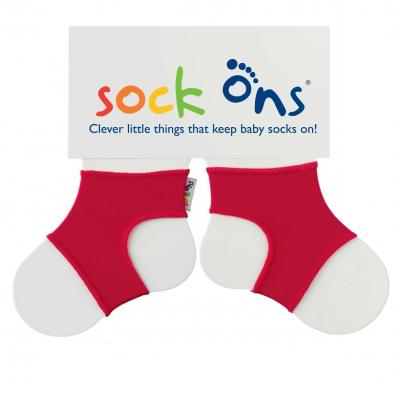 Sock Ons Návleky ne detské ponožky, Bright Red - Veľkosť 6-12m