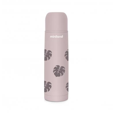 Miniland Termoska Terra, 500ml, ružová/listy