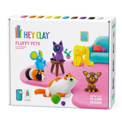HEY CLAY Fluffy Pets Modelovacia hmota set, Maznáčikovia